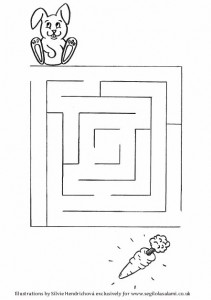 Rabbit Maze - Downloadable illustrations for children