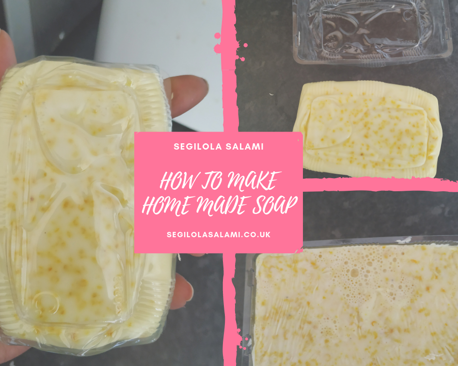 blog post banner showing pictures of home made soap and how to make home made soap with your 4 year old child