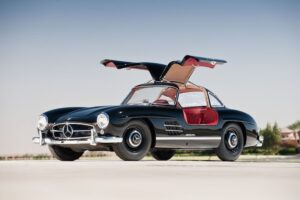 blog post with a picture of a 1957 Mercedes 300SL Gullwing